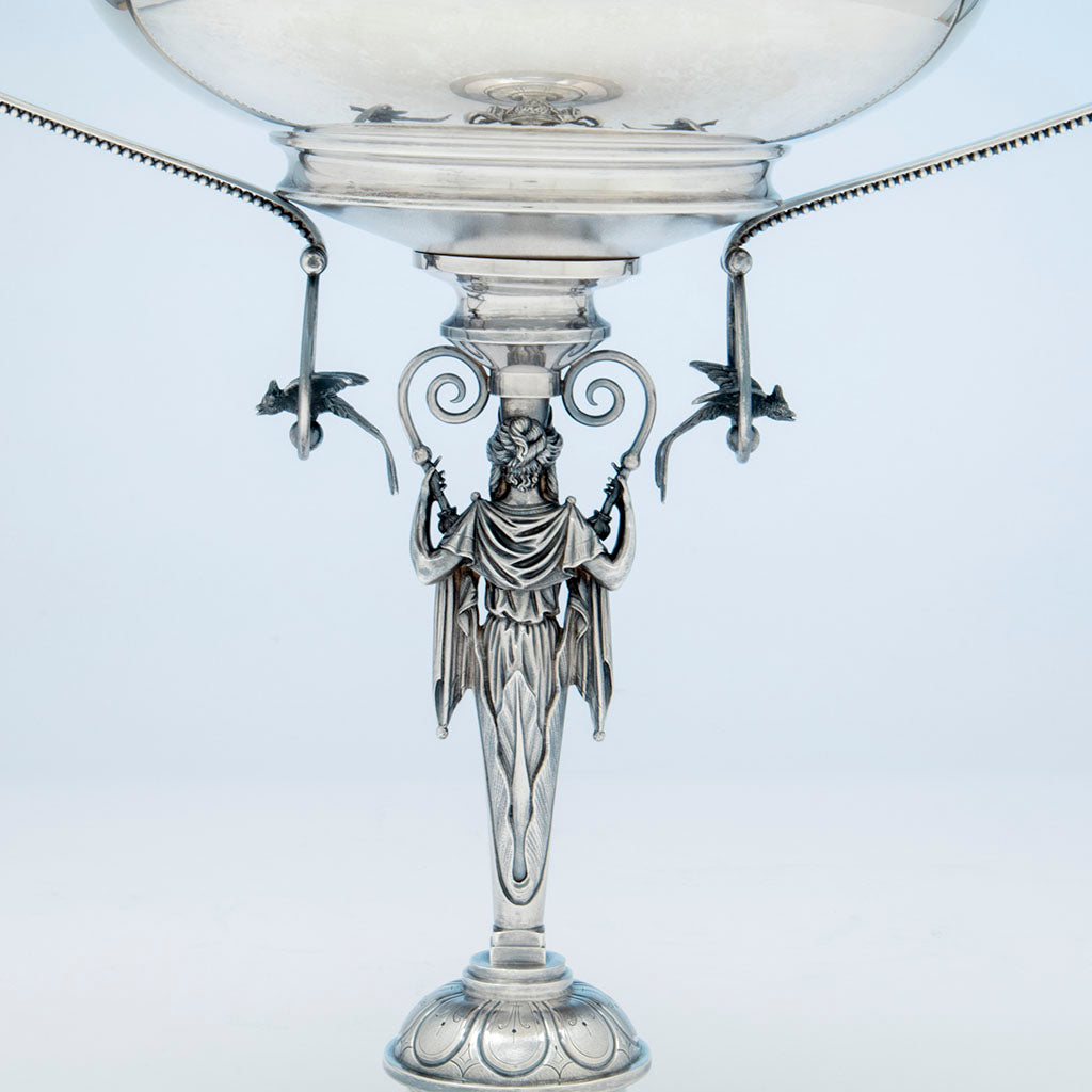 Large casting back to Wood and Hughes Antique Sterling Figural Garniture Suite, NYC, c. 1870&#39;s