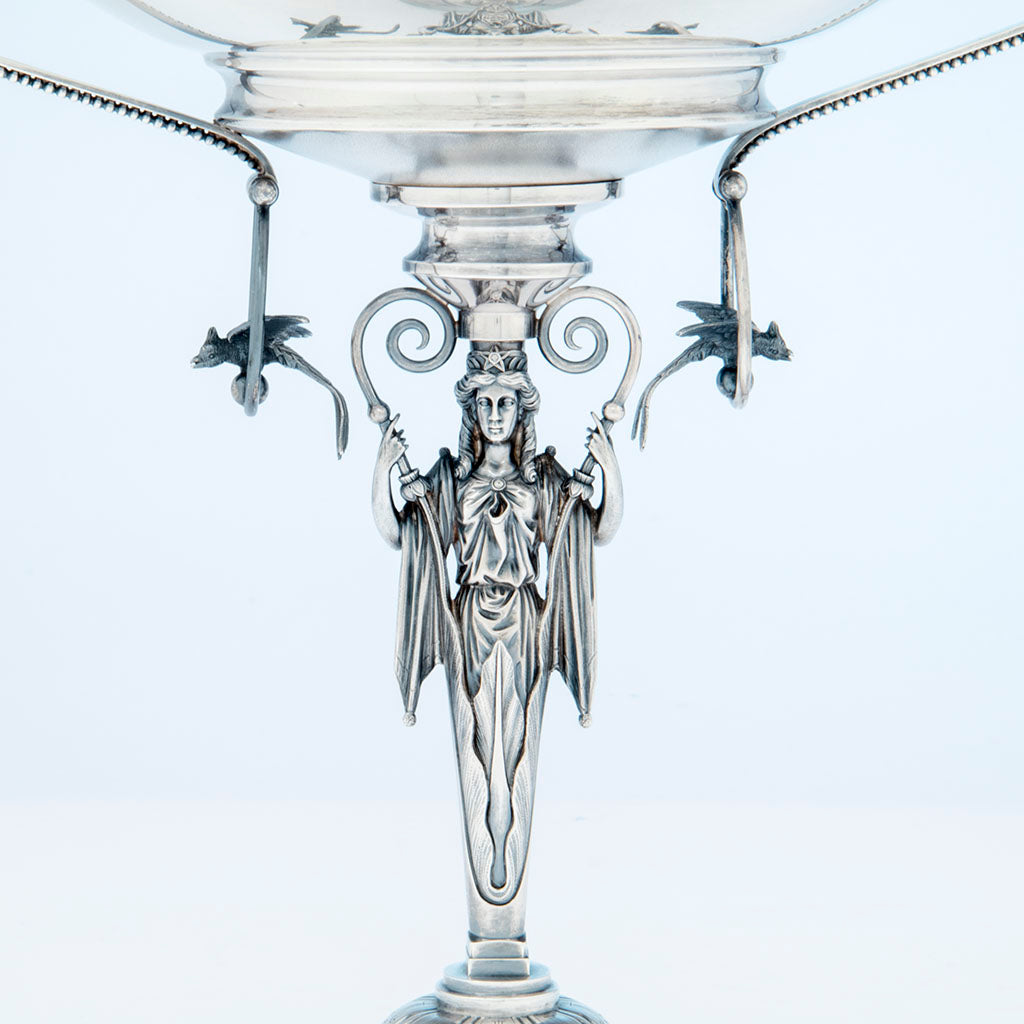 Large casting to Wood and Hughes Antique Sterling Figural Garniture Suite, NYC, c. 1870&#39;s