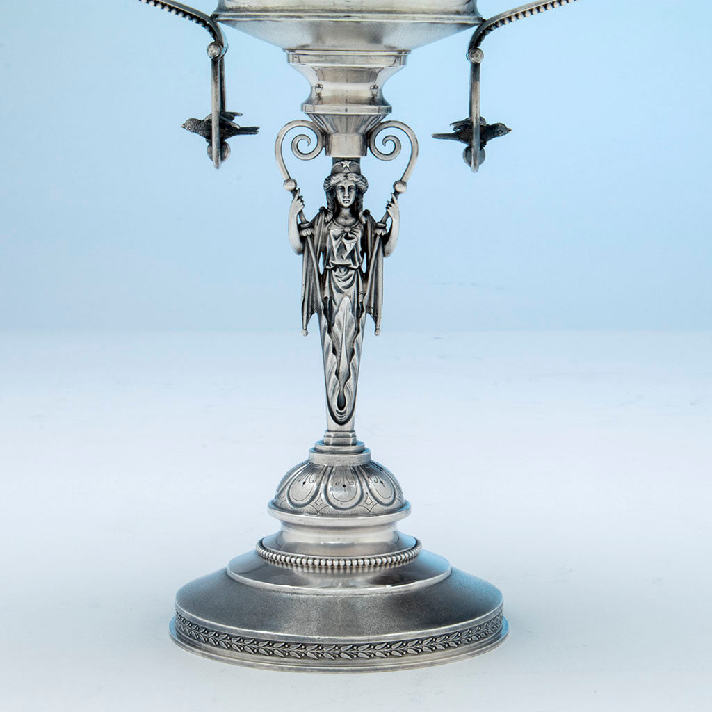 Side compote casting to Wood and Hughes Antique Sterling Figural Garniture Suite, NYC, c. 1870&#39;s