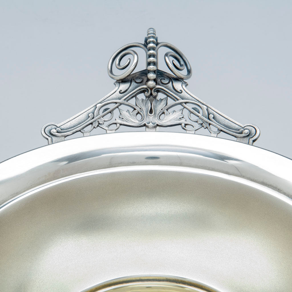 Side compote handle to Wood and Hughes Antique Sterling Figural Garniture Suite, NYC, c. 1870&#39;s