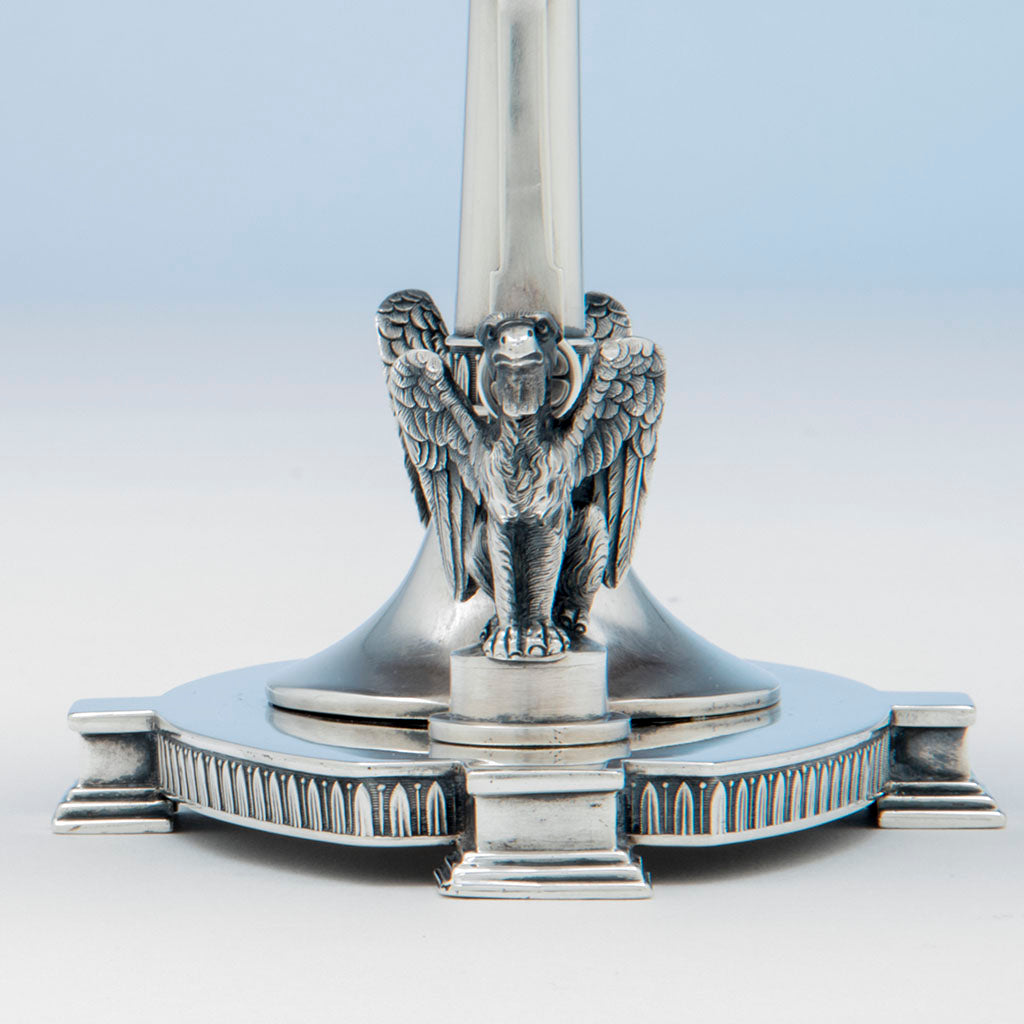 Base to John Wendt Antique Sterling Silver Presentation Dish, NYC, c. 1867