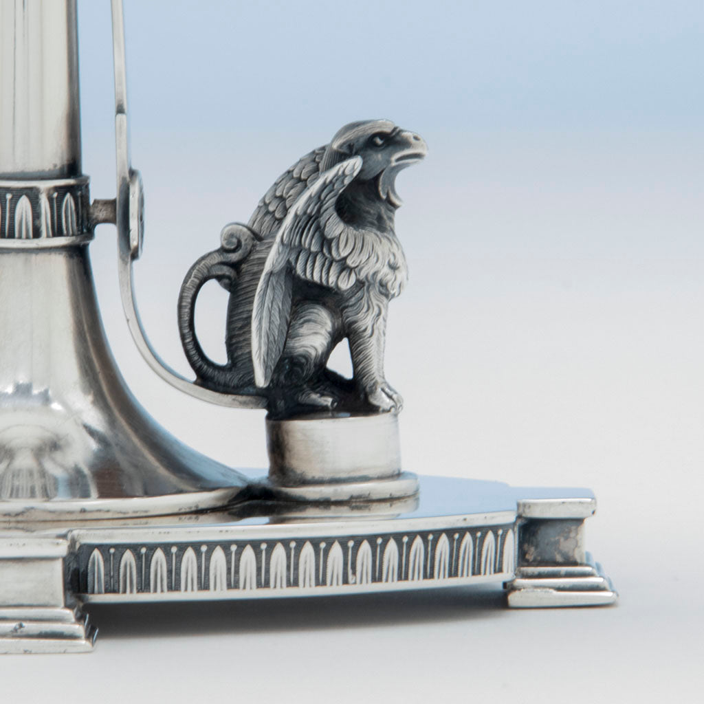 Profile of John Wendt Antique Sterling Silver Presentation Dish, NYC, c. 1867