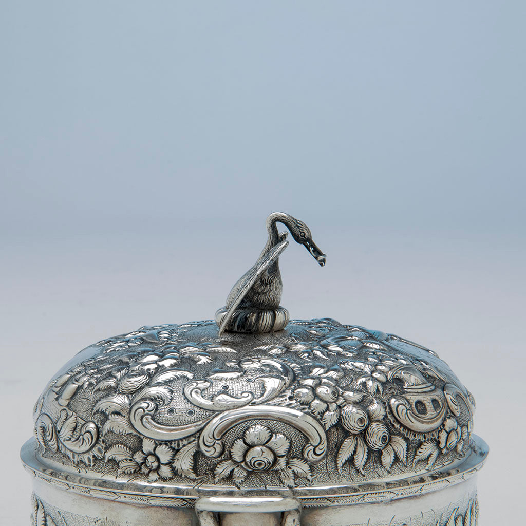 Andrew Ellicott Warner Antique Sterling Silver Butter Dish, Baltimore, MD, c. 1840