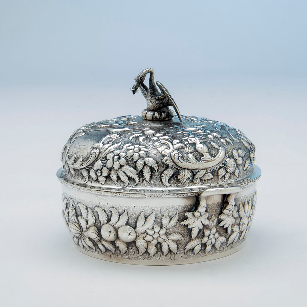 Andrew Ellicott Warner Antique Sterling Silver Butter Dish, Baltimore, MD, c. 1840