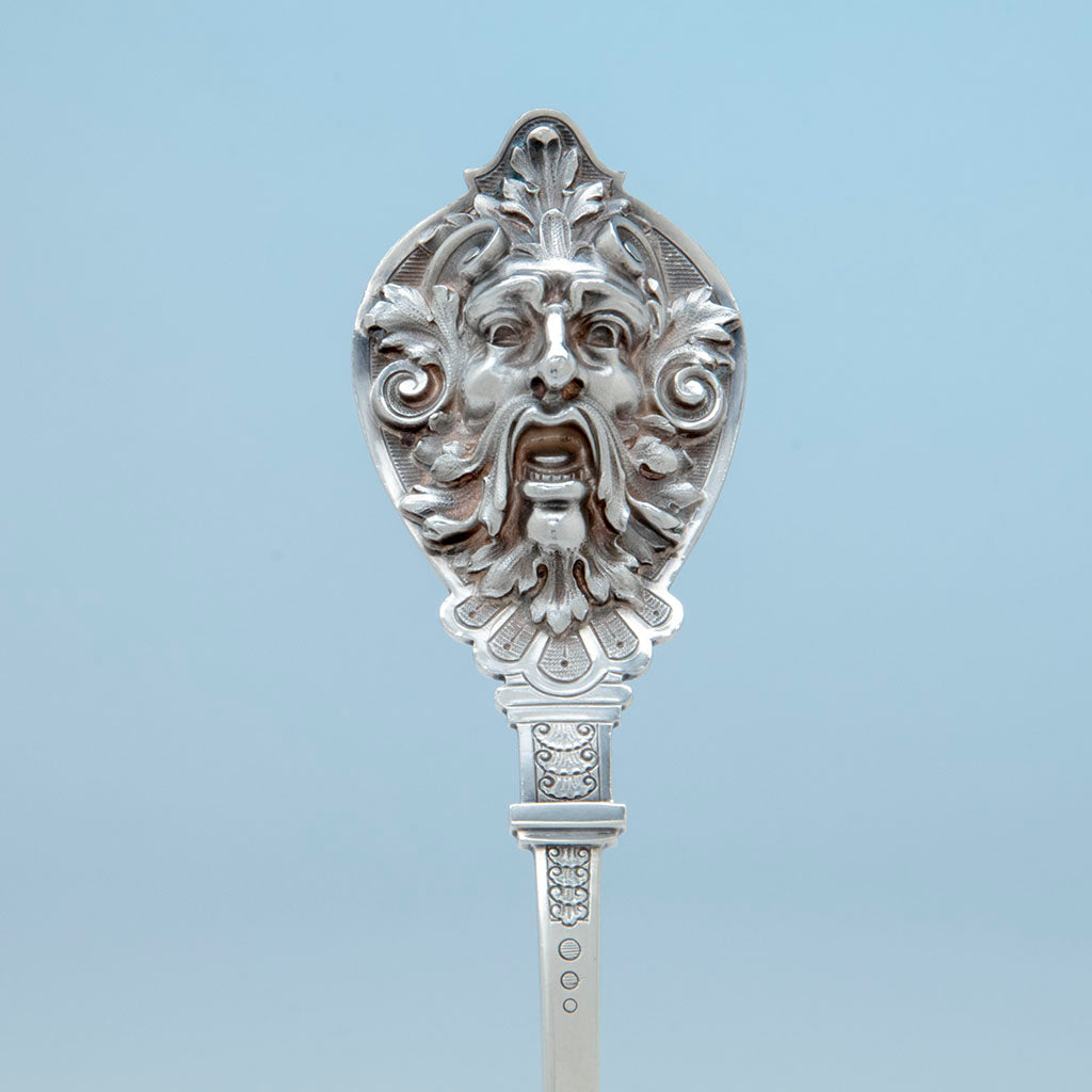John Wendt (attr) Antique Sterling Silver Figural Punch Ladle, NYC, c. 1870&#39;s