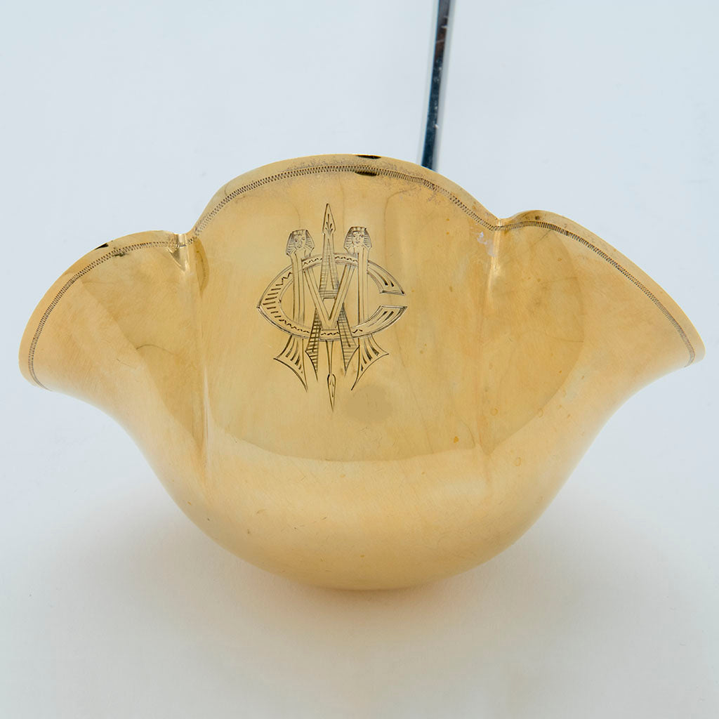 John Wendt (attr) Antique Sterling Silver Figural Punch Ladle, NYC, c. 1870&#39;s