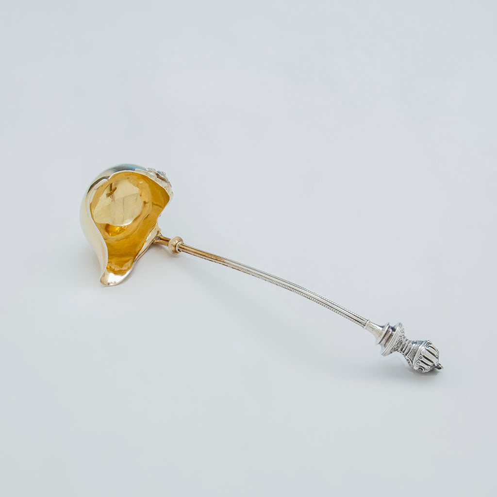 George Sharp Antique Sterling Silver Knight Helmet Sauce Ladle, Philadelphia, PA, c. late 1860&#39;s