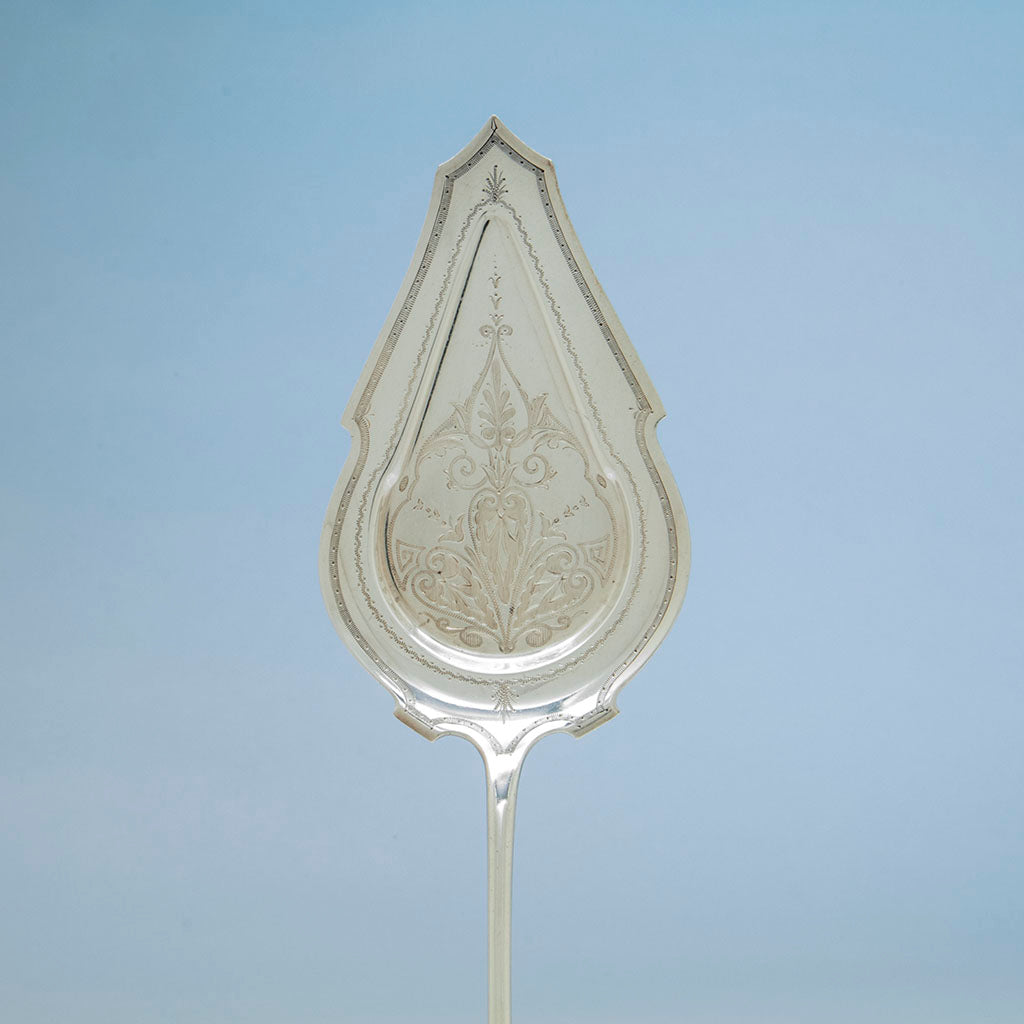 Blade to Gorham &#39;Bridal&#39; Pattern Antique Sterling Silver Pie Server, Providence, RI, c. 1869