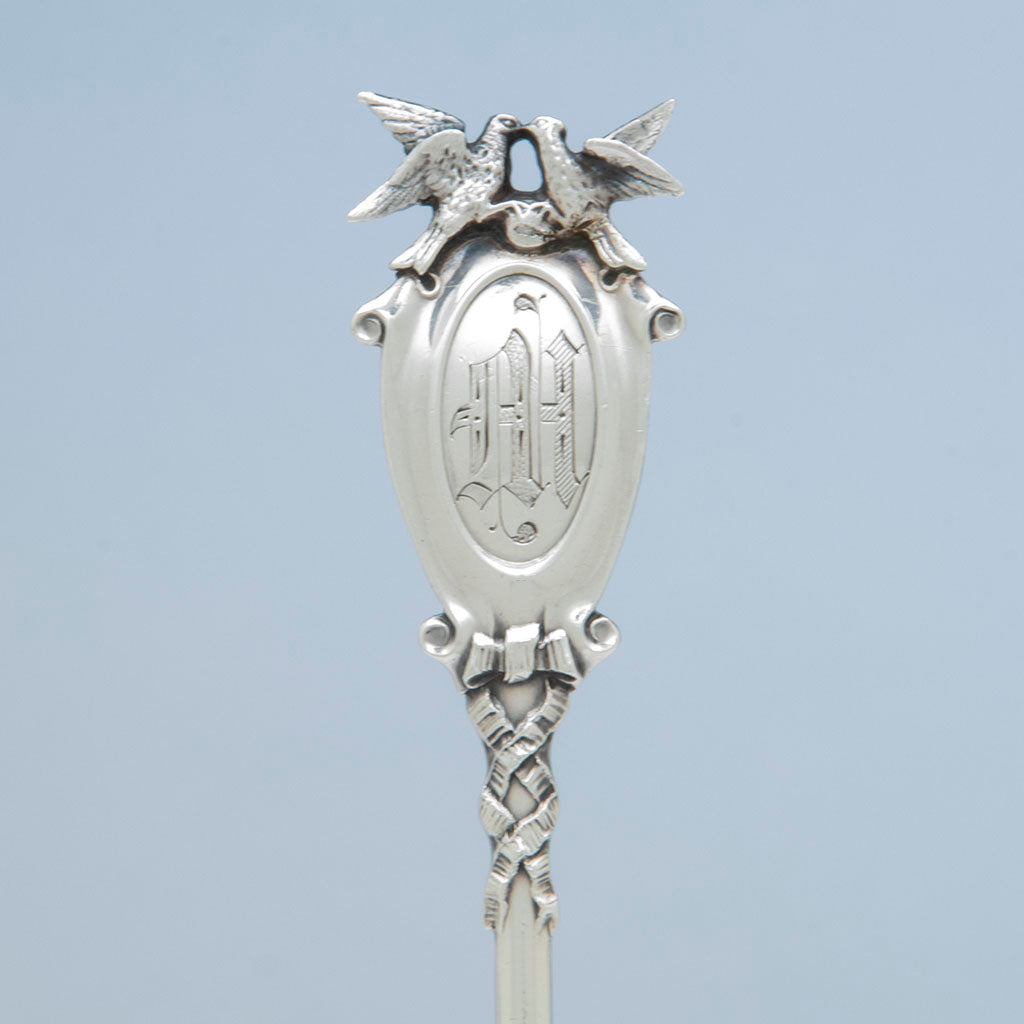 Detail of Gorham &#39;Bridal&#39; Pattern Antique Sterling Silver Pie Server, Providence, RI, c. 1869