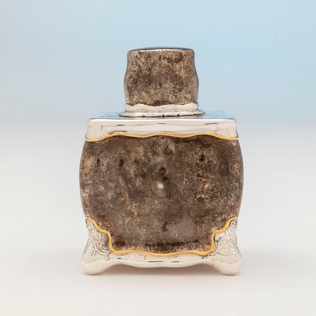 Side c of Tiffany &amp; Company Sterling and Other Metals Mokume Tea Caddy, NYC, NY, c. 1880