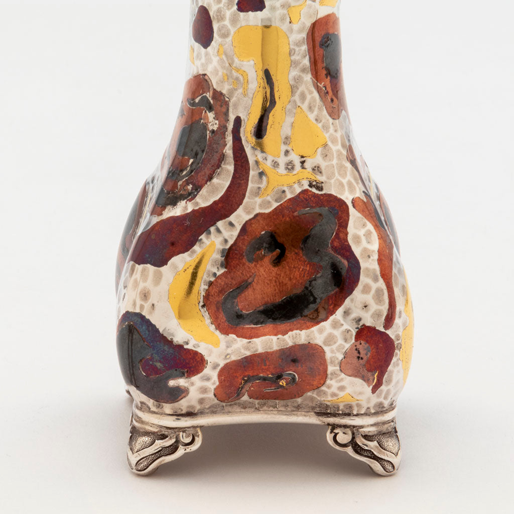 Body detail to Set of Tiffany &amp; Co &#39;Japonesque&#39; Mixed Metals Shakers, NYC, NY, c. 1879