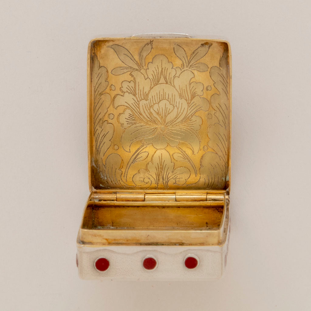 Stamp box to Tiffany &amp; Co Antique Sterling and Enamel Desk Set, NYC, NY, c. 1885