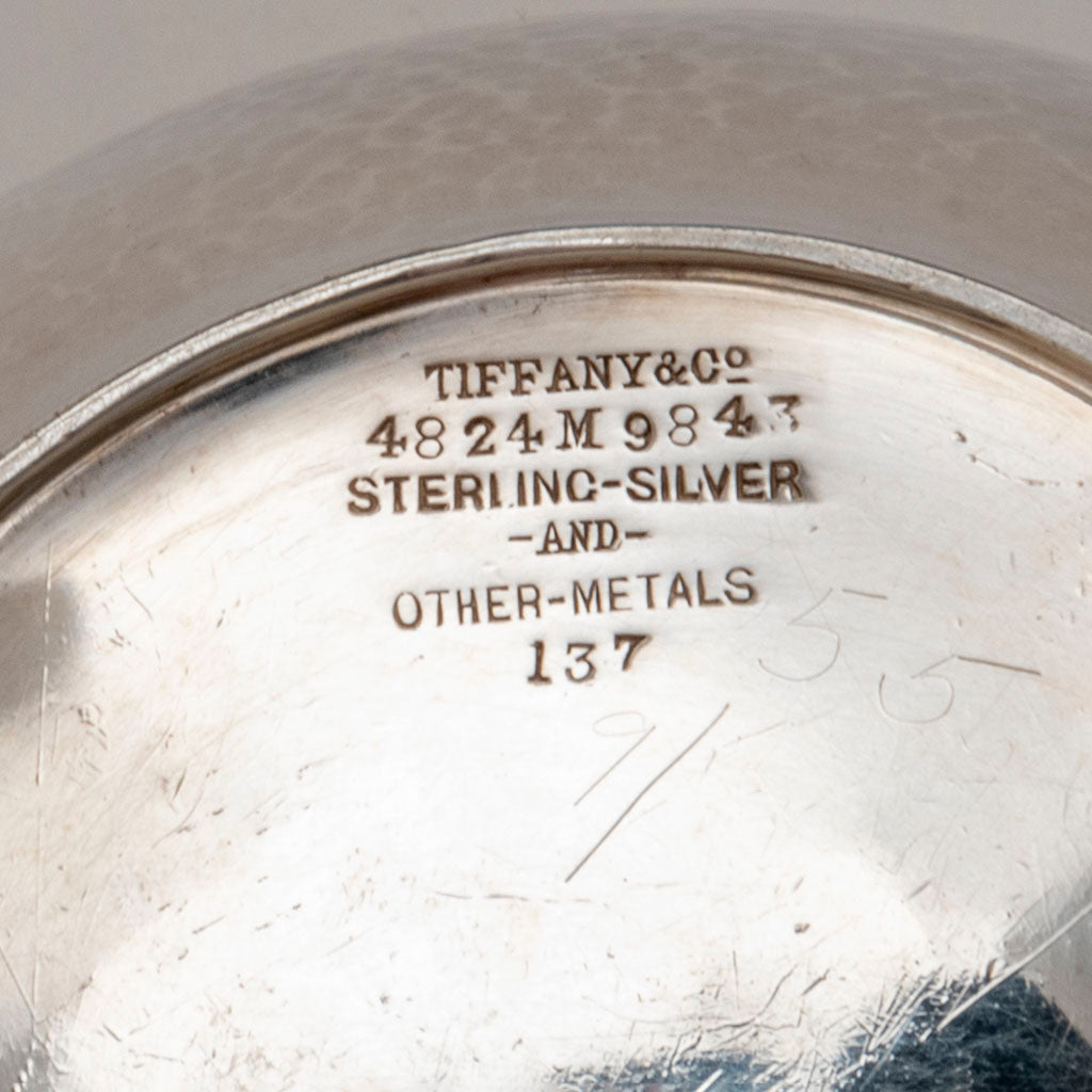 Marks on Tiffany and Co Antique Sterling Silver and Other Metals Tea Caddy, NYC, NY, c. 1880