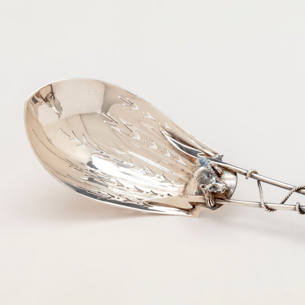 Bowl of Gorham Antique Sterling Silver Original Ice Spoon, Providence, RI, 1872