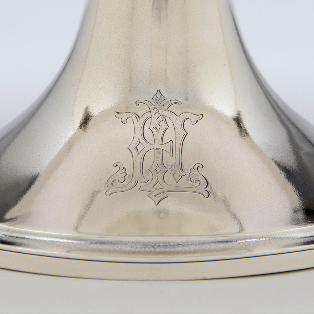 Monogram on Gorham Antique Sterling Silver Berry Bowl, Providence, RI, 1871