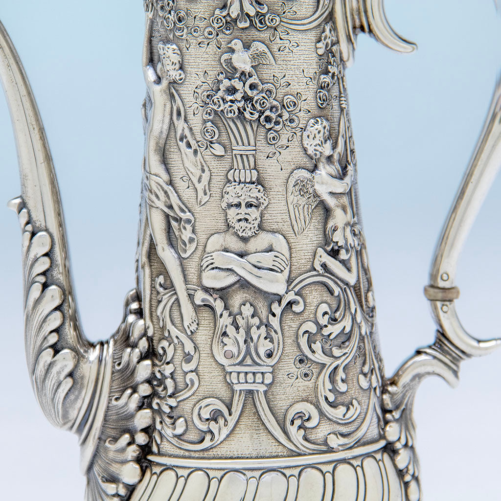 Genie on Tiffany &amp; Co Antique Sterling Silver Classical Coffee Pot, New York City, NY, c. 1885