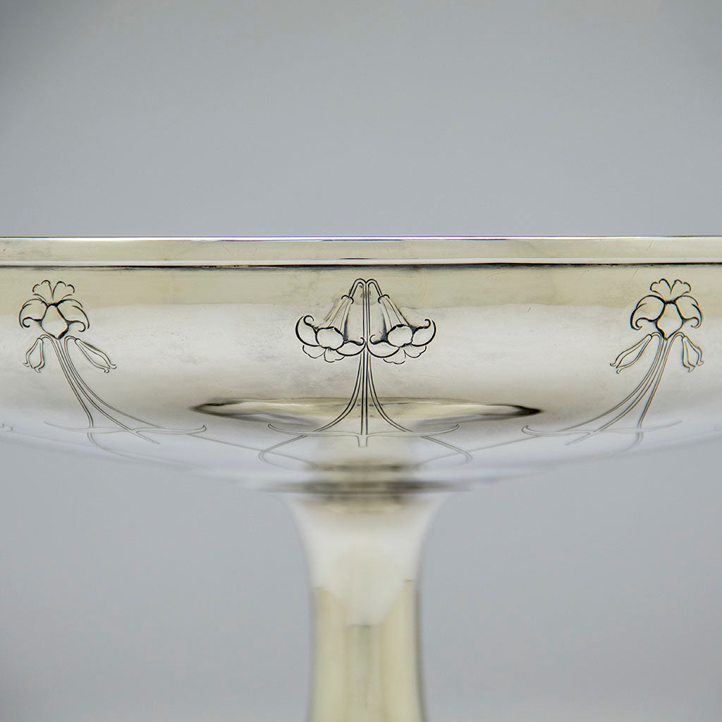 Details of Arthur Stone Arts &amp; Crafts Sterling Silver Decorated Large Compote, Gardiner, MA, 1906-12