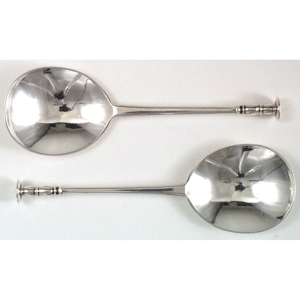 Arthur Stone Arts & Crafts Sterling Silver 'Seal-Top' Spoons - 2, Gardner, MA, early 20th c.