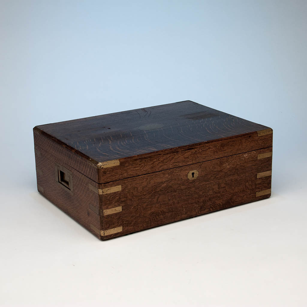 Box of Victorian English Antique Sterling Silver &#39;Fiddle, Thread &amp; Shell&#39; Pattern Service for 12 by George Adams, London, 1842-58