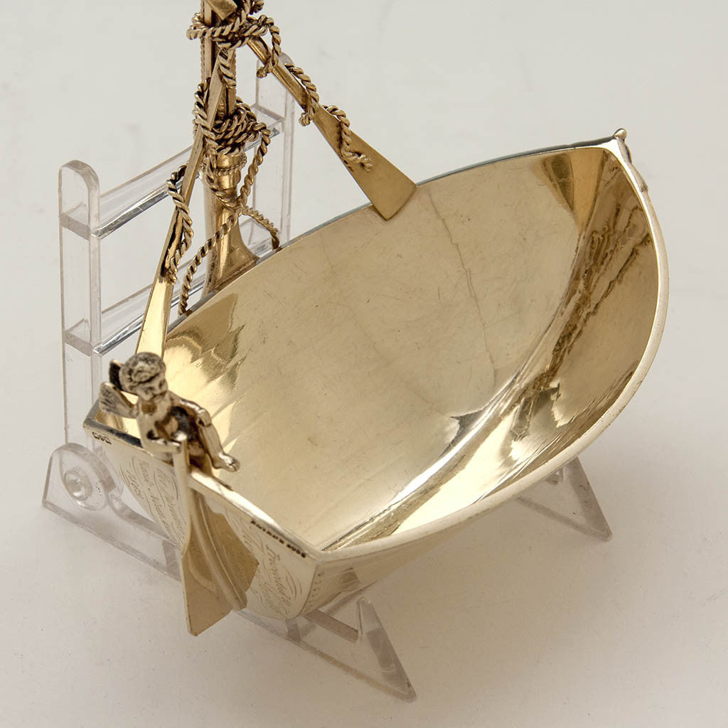 Interior of George Sharp Antique Sterling Silver Figural Presentation Ladle, Philadelphia, PA, 1869