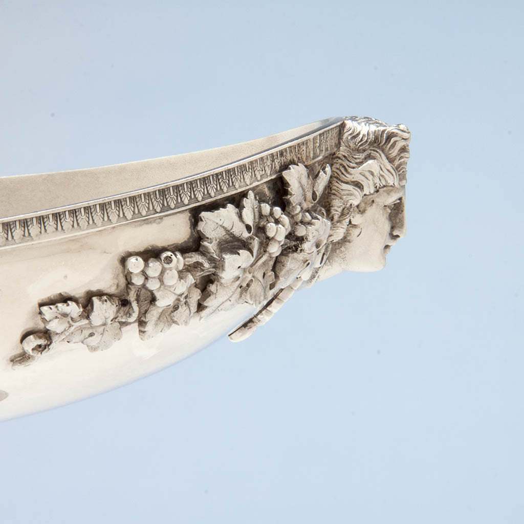 Profile of Pair of Tiffany &amp; Co Antique Sterling Silver Figural Baskets, New York City, c. 1873-75