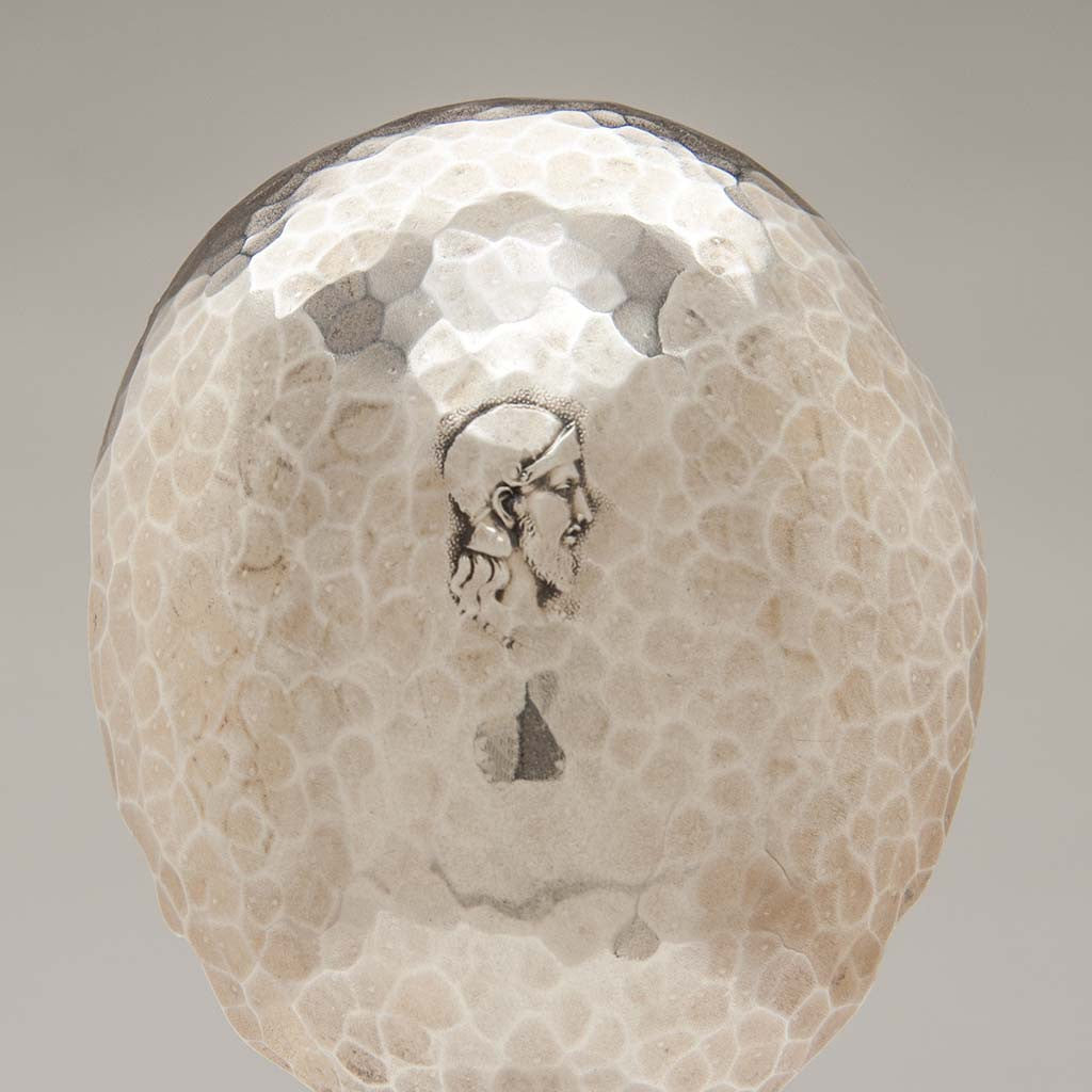 Reverse of bowl of Shiebler &#39;Homeric&#39; (Medallion) Antique Sterling Silver Large Serving Spoon, New York City, c. 1880&#39;s