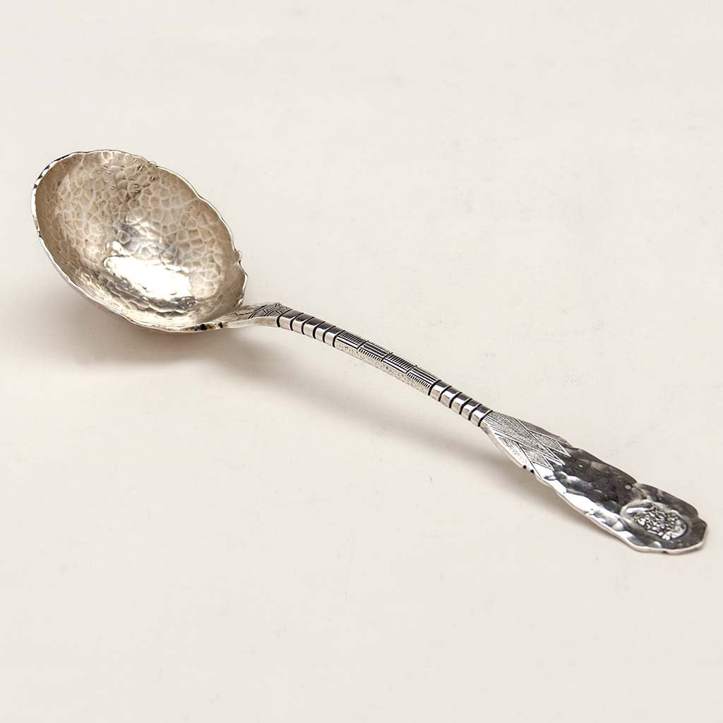 Shiebler &#39;Homeric&#39; (Medallion) Antique Sterling Silver Large Serving Spoon, New York City, c. 1880&#39;s out of box