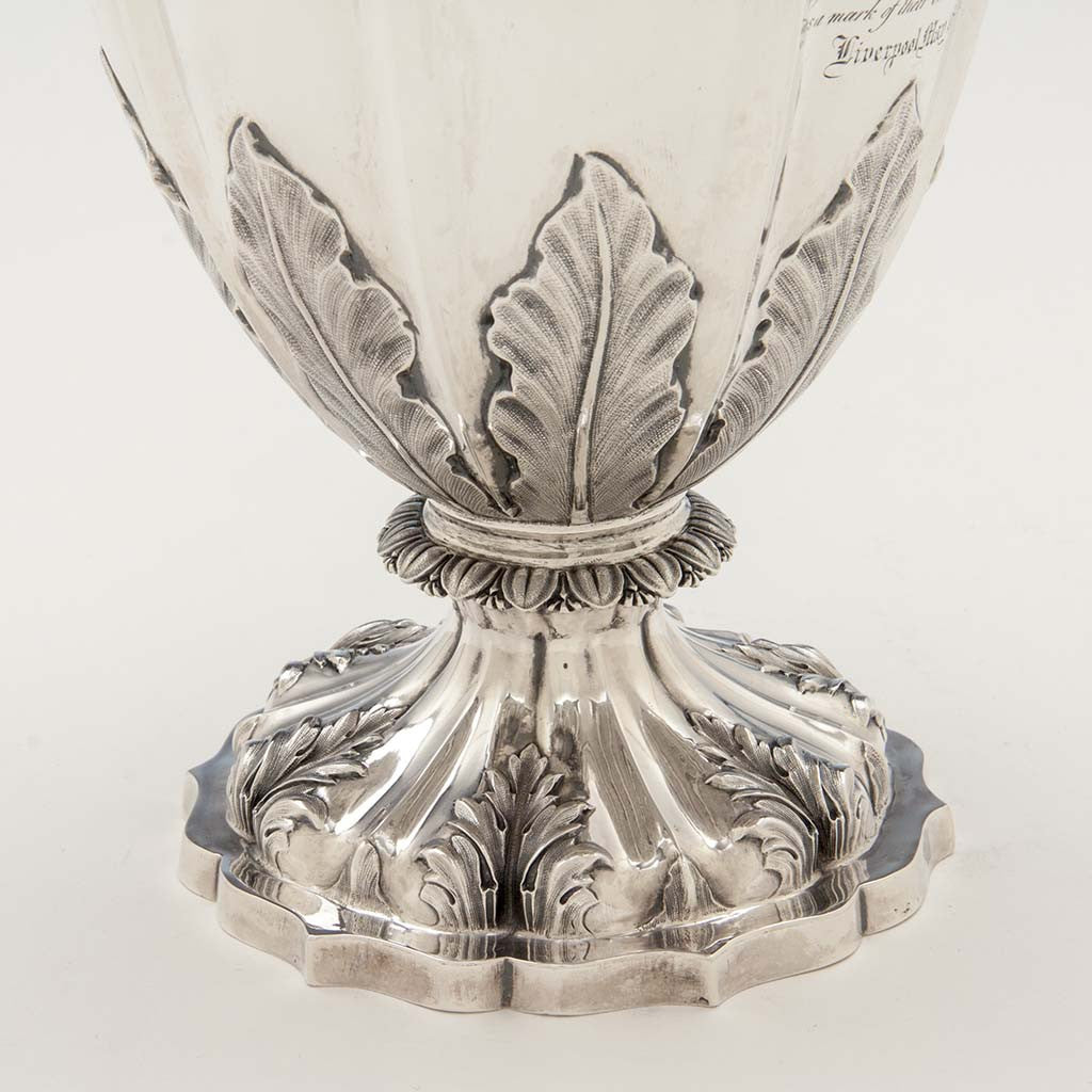 Base of Edward, Edward Jr, John &amp; William Barnard William IV Sterling Presentation Ewer or Hot Beverage Jug by, London, 1835/36