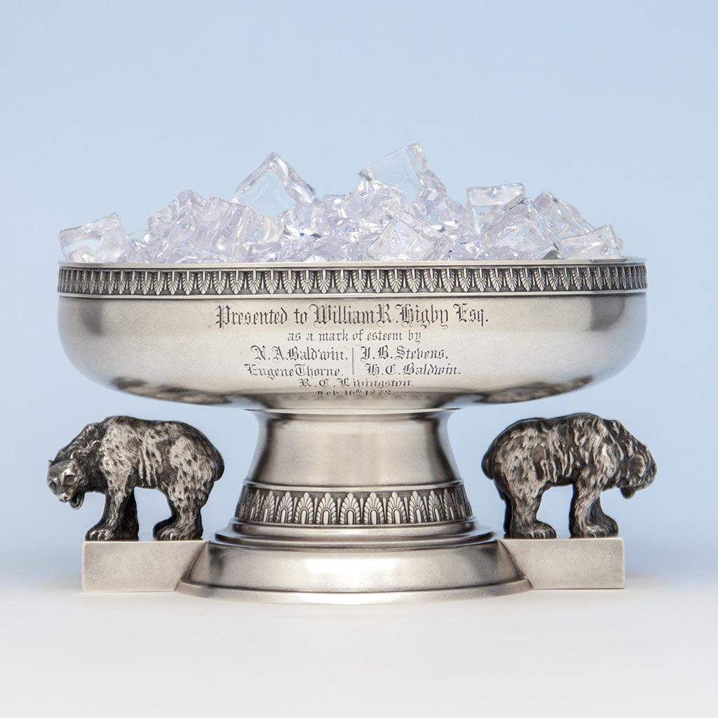 Tiffany & Co./ Edward C. Moore Antique Sterling Silver Figural Ice Bowl, New York City, c. 1873