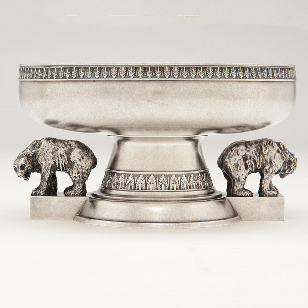 Base of Tiffany &amp; Co./ Edward C. Moore Antique Sterling Silver Figural Ice Bowl, New York City, c. 1873