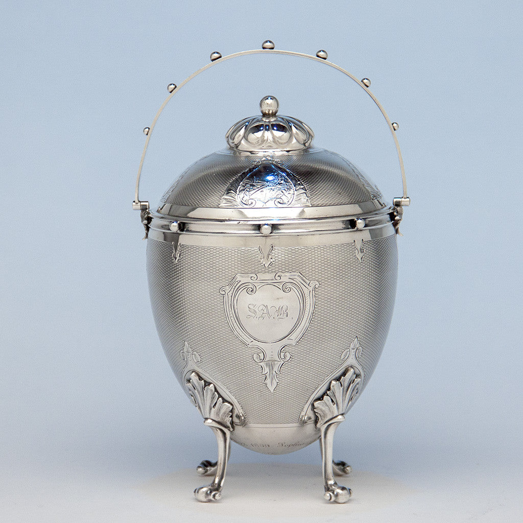 Gorham Antique Coin Silver Covered Sugar Bowl, Providence, RI, 1859 of Rhode Island historical interest