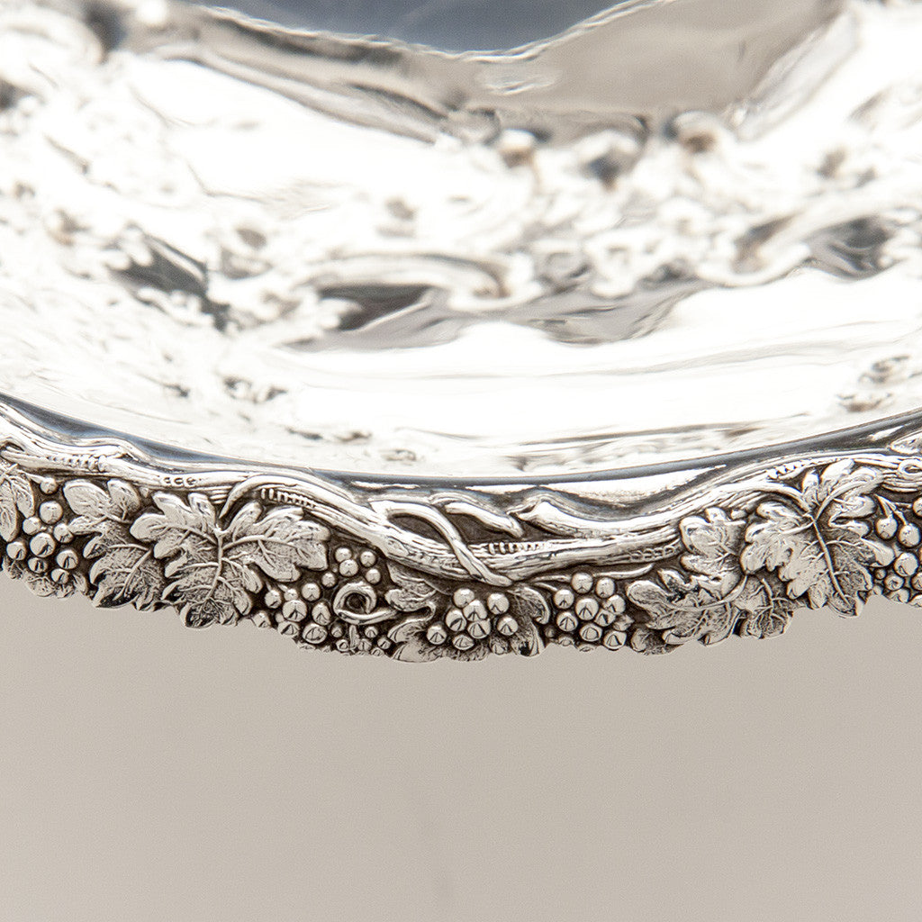Applied border to William Gale &amp; Son Antique Coin Silver Fruit or Centerpiece Bowl, New York City, 1856