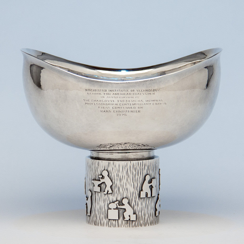 Hans Christensen Modern Sterling Silver Presentation Compote, Rochester, New York, c. 1976