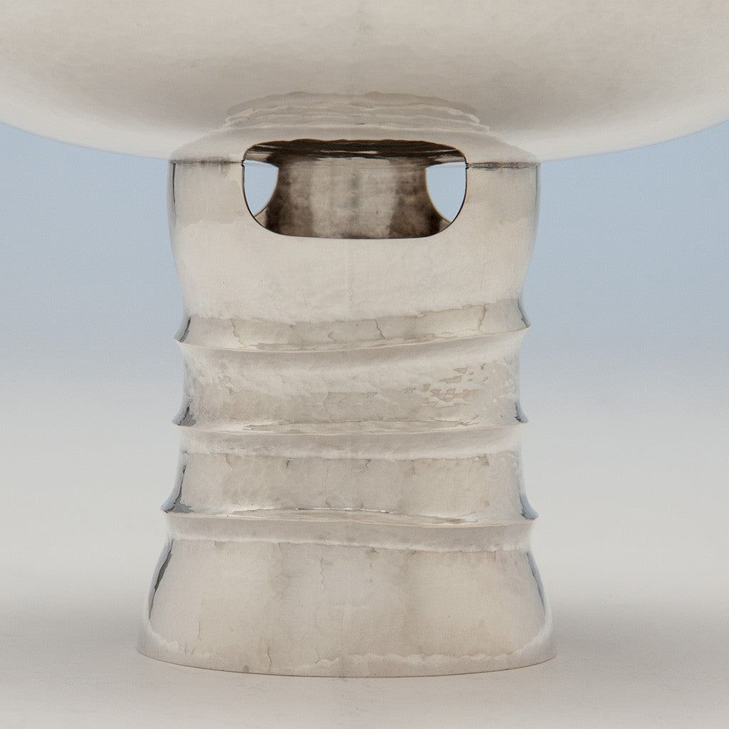 Base of Hans Christensen Large Modern Sterling Silver Compote, Rochester, New York, c. 1970