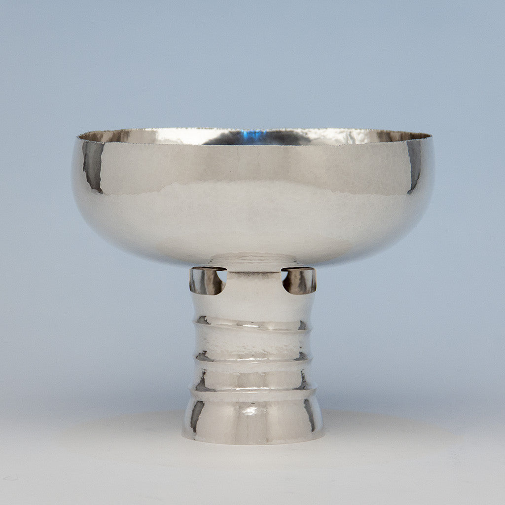 Hans Christensen Large Modern Sterling Silver Compote, Rochester, New York, c. 1970