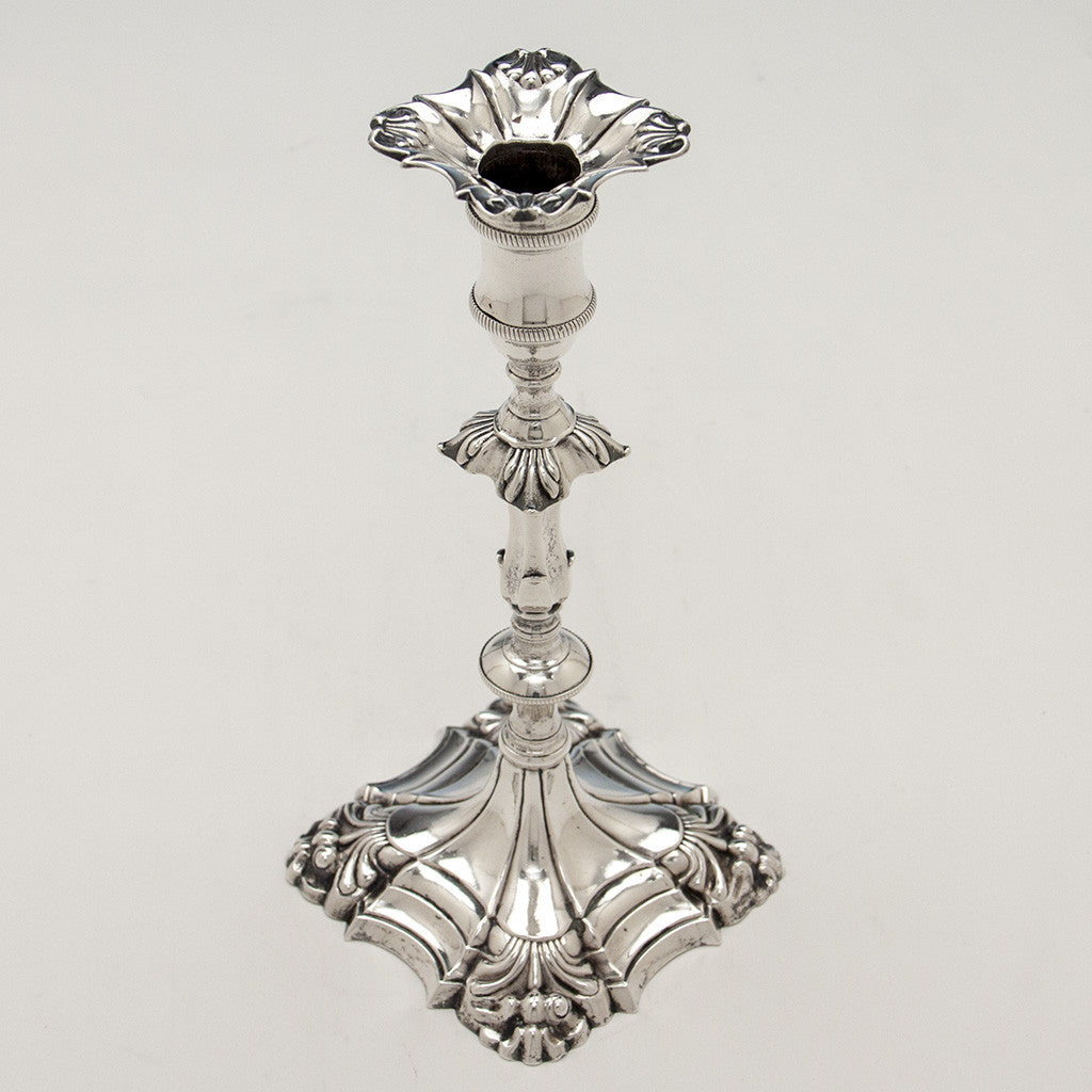 England Early 20th Century Set Four Victorian Silver Candleholders For Sale  at 1stDibs