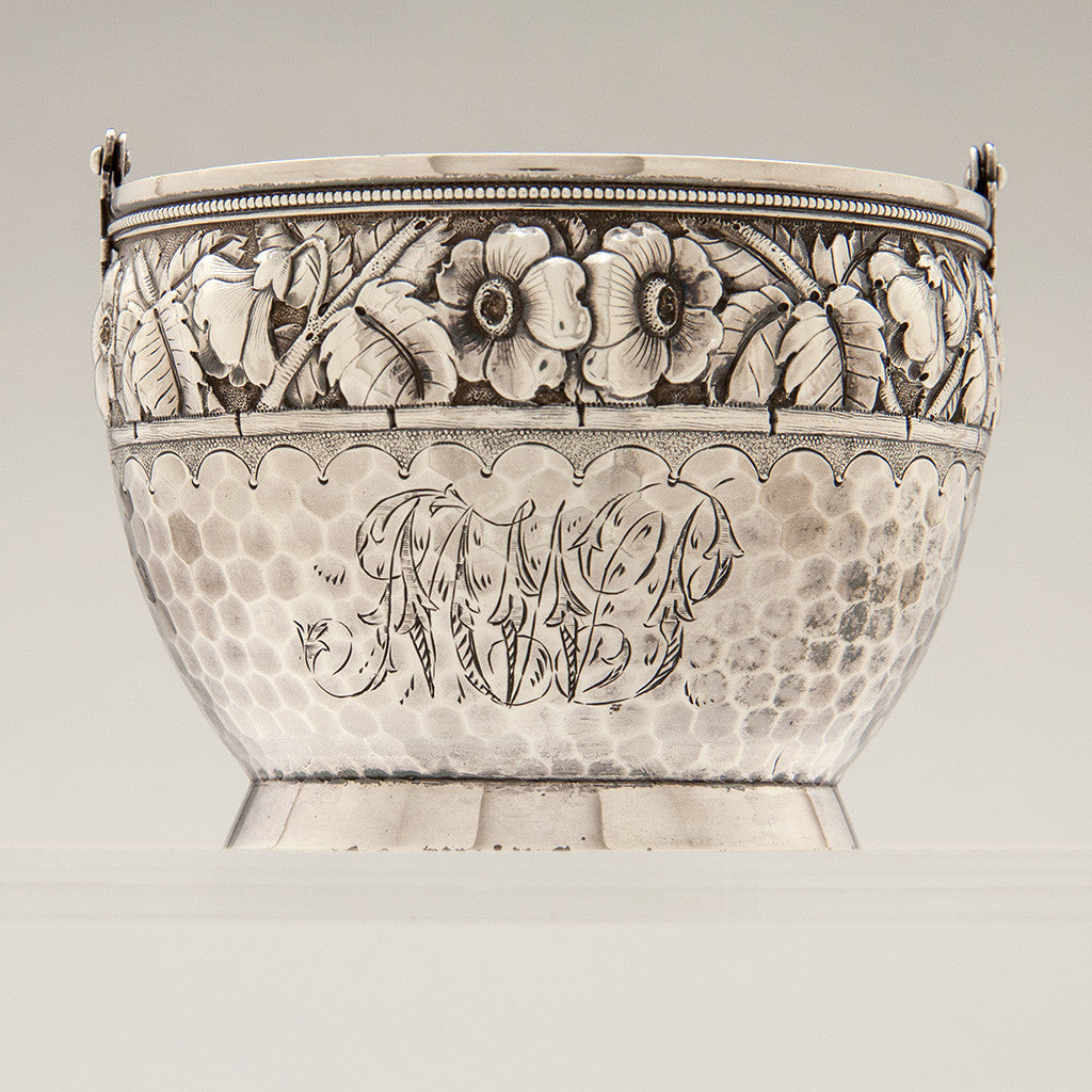 Monogram on Durgin Antique Sterling Silver Creamer &amp; Sugar, Concord, NH, c. 1880&#39;s