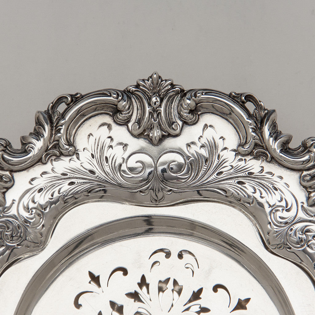 Detail of Frank W. Smith Silver Co Antique Sterling Silver Open Butter Dish, Gardner, MA, c. 1900