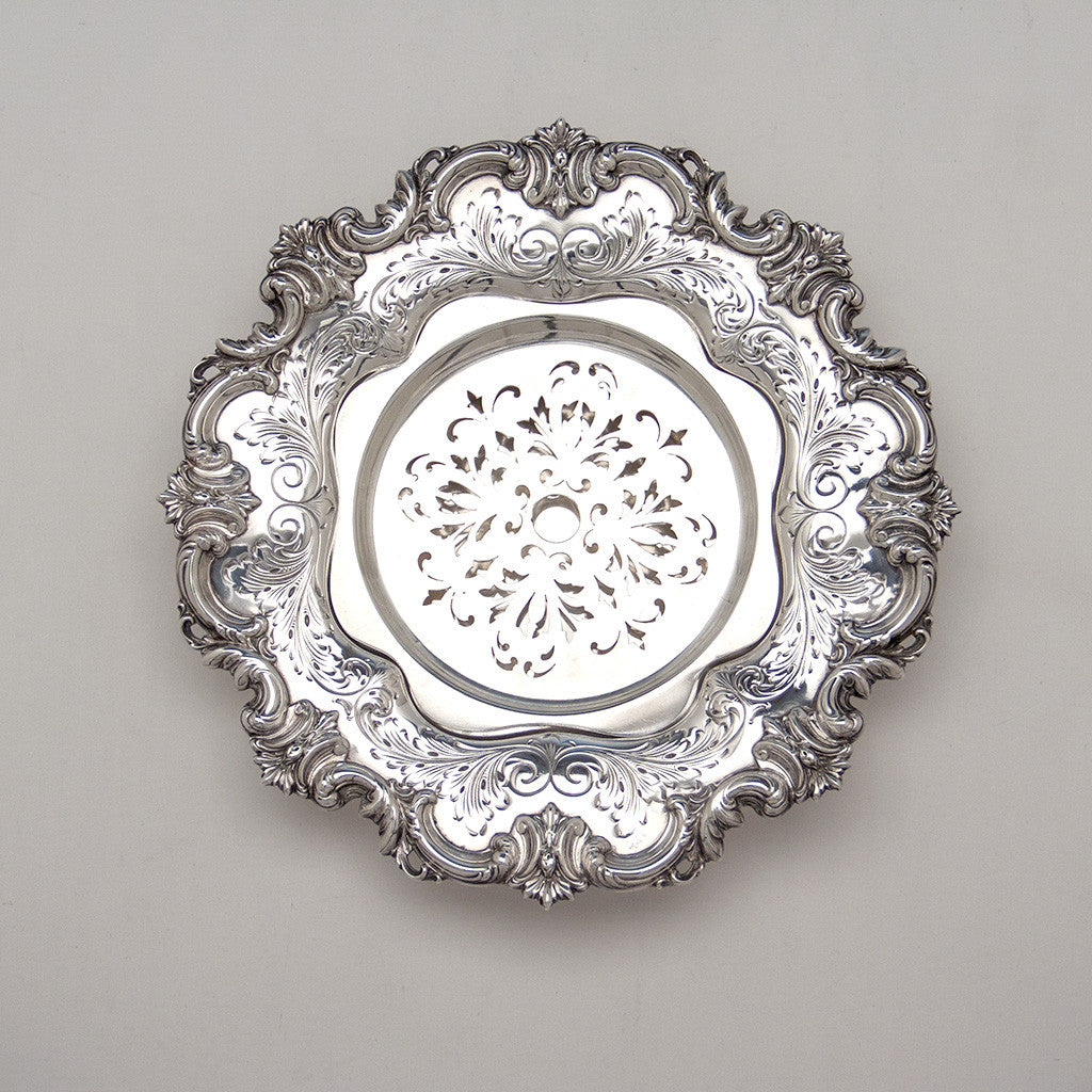 Frank W. Smith Silver Co Antique Sterling Silver Open Butter Dish, Gardner, MA, c. 1900