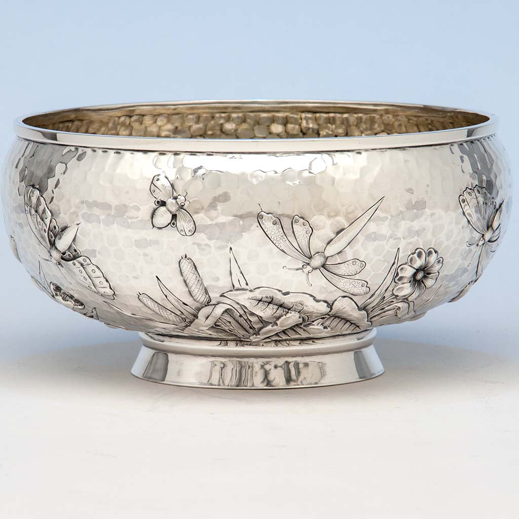 Peter L. Krider Antique Aesthetic Movement Sterling Silver Salad or Fruit Bowl, Philadelphia, PA, c. 1880&#39;s