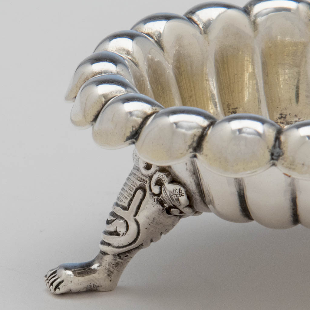 Leg to Tiffany &amp; Co Set of 4 Antique Sterling Silver Master Salts, NYC, c. 1882