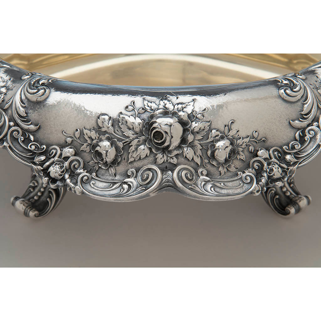 Repousse on Gorham Antique Sterling Silver &#39;Special Order&#39; Garniture Suite, Providence, RI, 1900