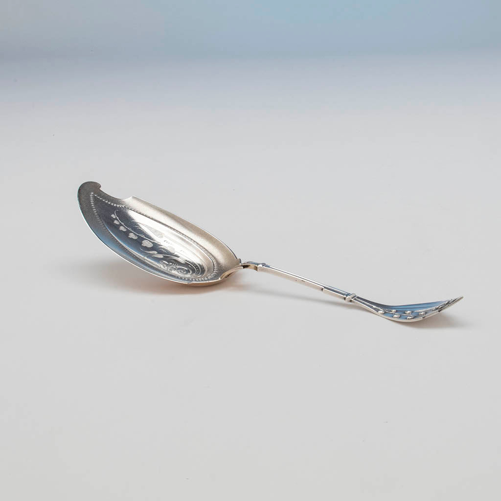 Wood and Hughes 'Lily of the Valley' Pattern Sterling Ice Cream Slice, NYC, c. 1870's