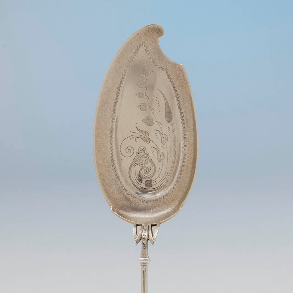 Blade to Wood and Hughes &#39;Lily of the Valley&#39; Pattern Sterling Ice Cream Slice, NYC, c. 1870&#39;s