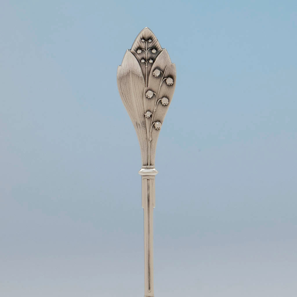 Handle to Wood and Hughes &#39;Lily of the Valley&#39; Pattern Sterling Ice Cream Slice, NYC, c. 1870&#39;s
