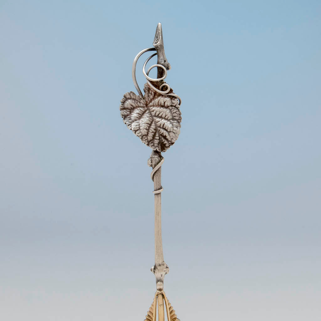Handle to Wood and Hughes Antique Sterling Silver Aesthetic Serving Spoon, NYC, c. 1870&#39;s
