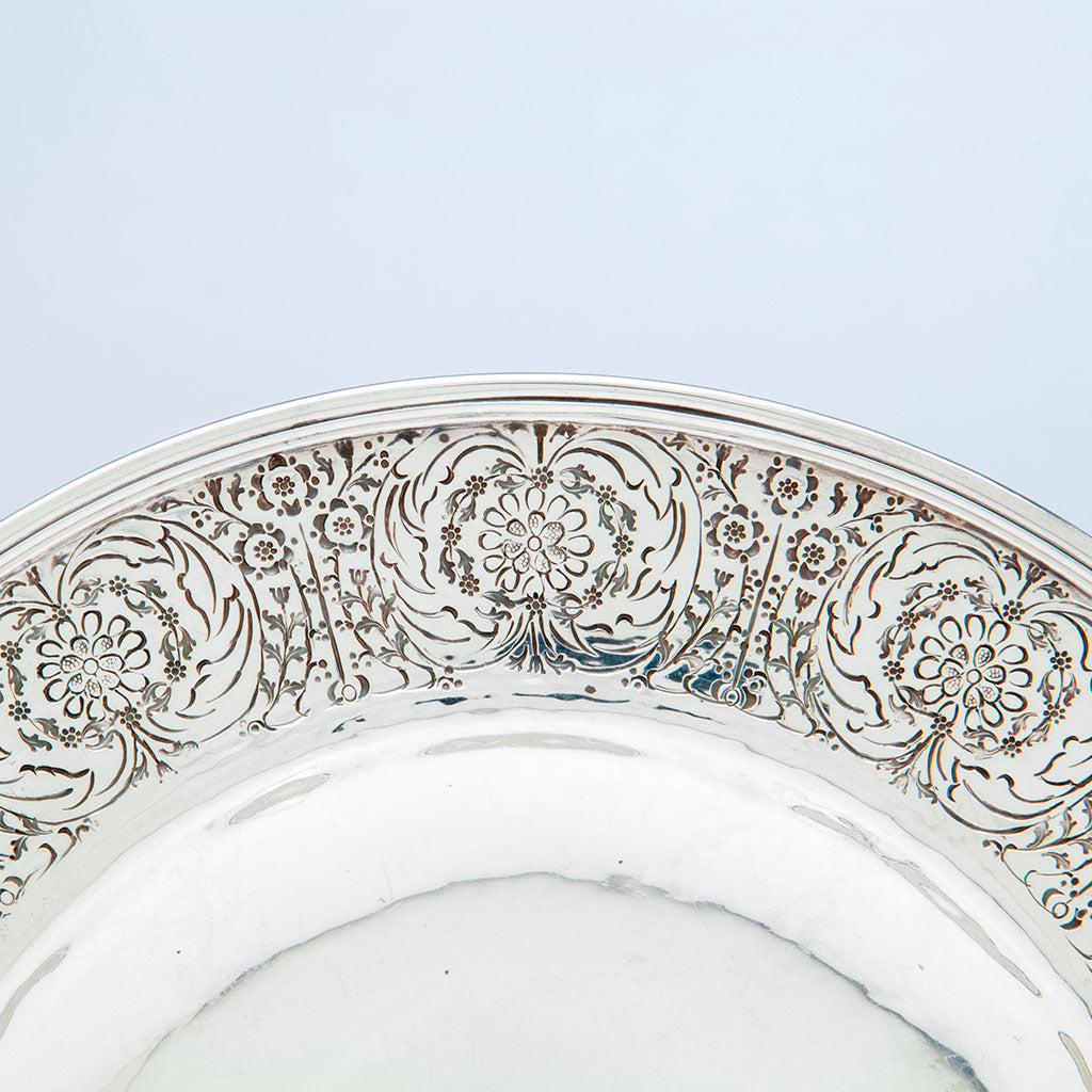 Tray detail of Karl Leinonen/ Mary Knight Sterling Fruit or Punch Bowl with Undertray, Boston, c. 1907