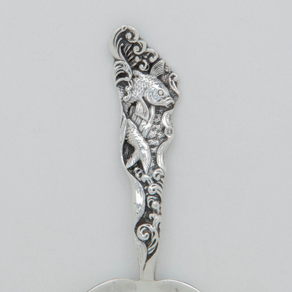 Handle to Gorham &#39;Hizen&#39; Antique Sterling Silver Tea Caddy Spoon, Providence, RI, c. 1880