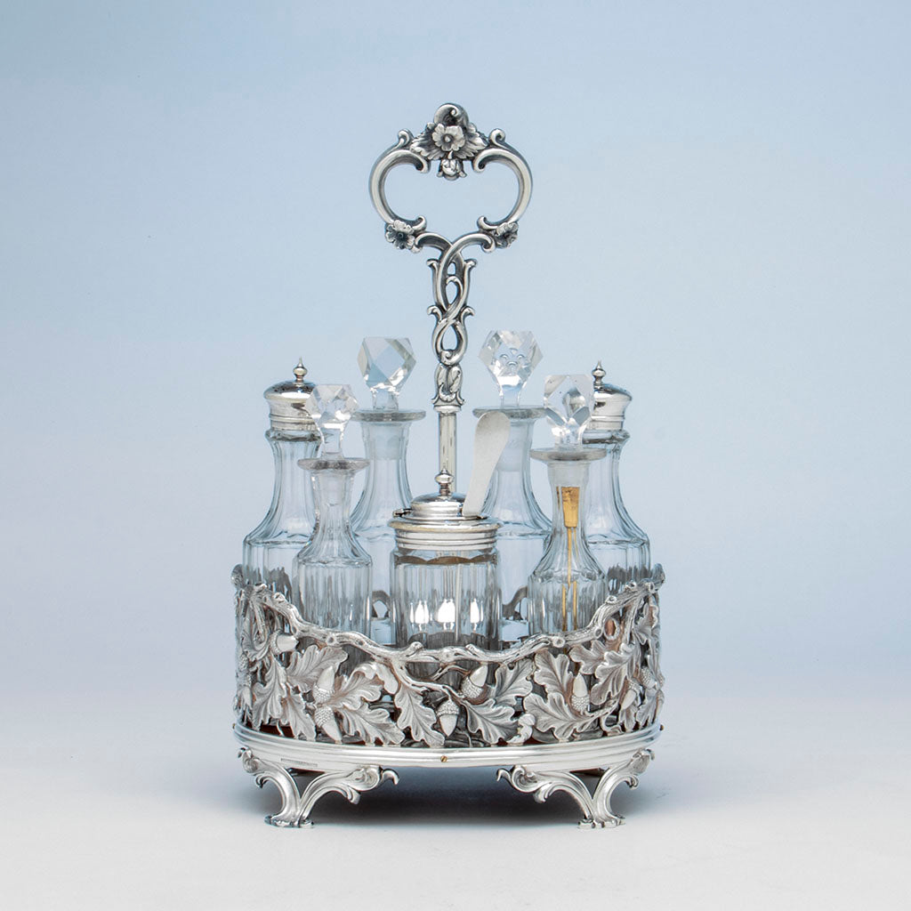 Vincent Laforme (attr.) Jones, Ball & Poor Coin Silver Cruet Set, Boston, MA, 1848-51