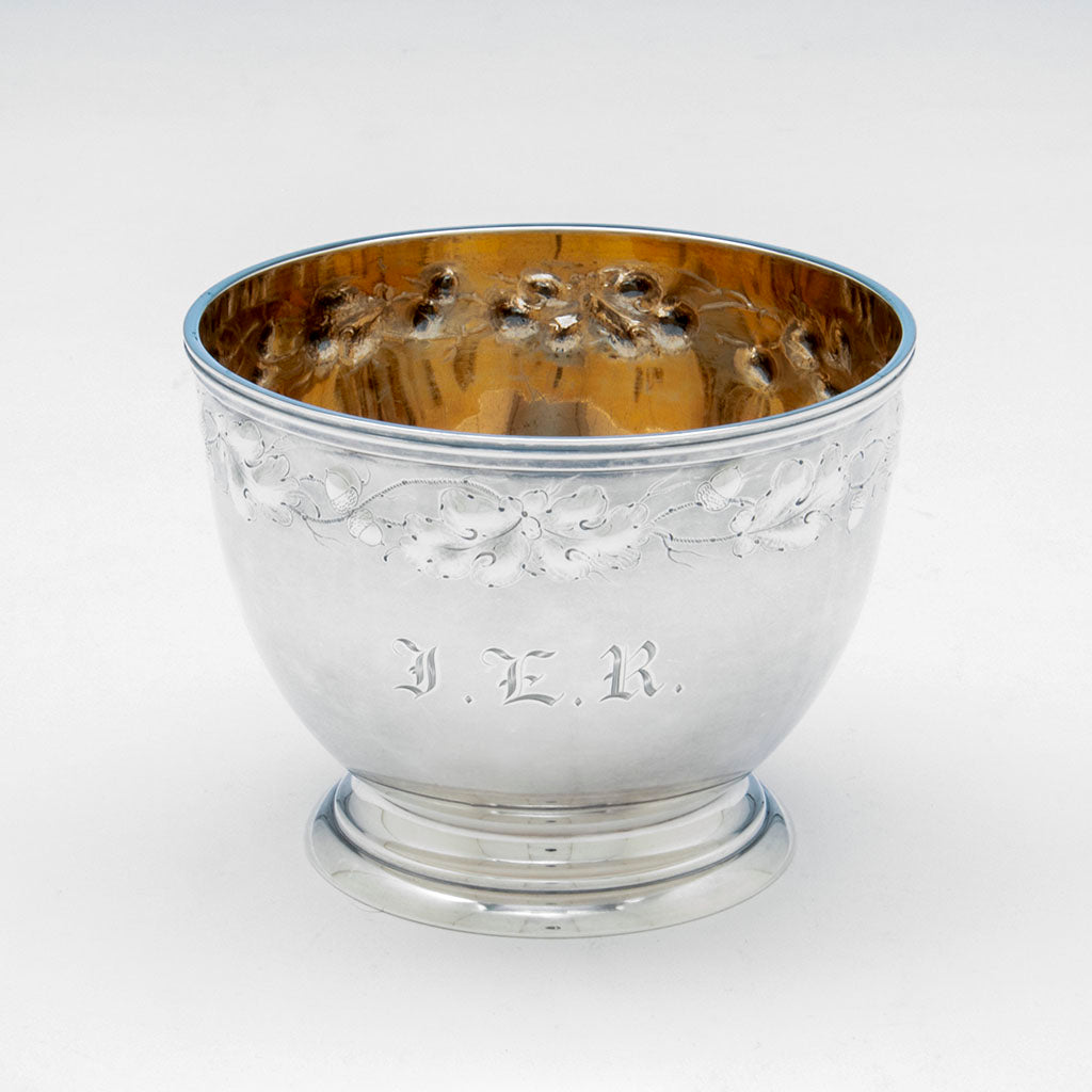 Small bowl to Newell Harding (attr) Coin Silver Presentation Set retailed by Bailey, Kettell &amp; Chapman, Boston, 1857